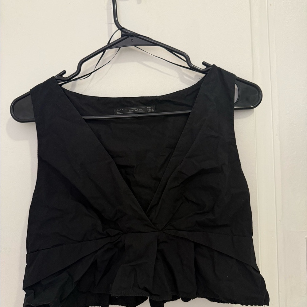 Zara Black Crop Tank Top
